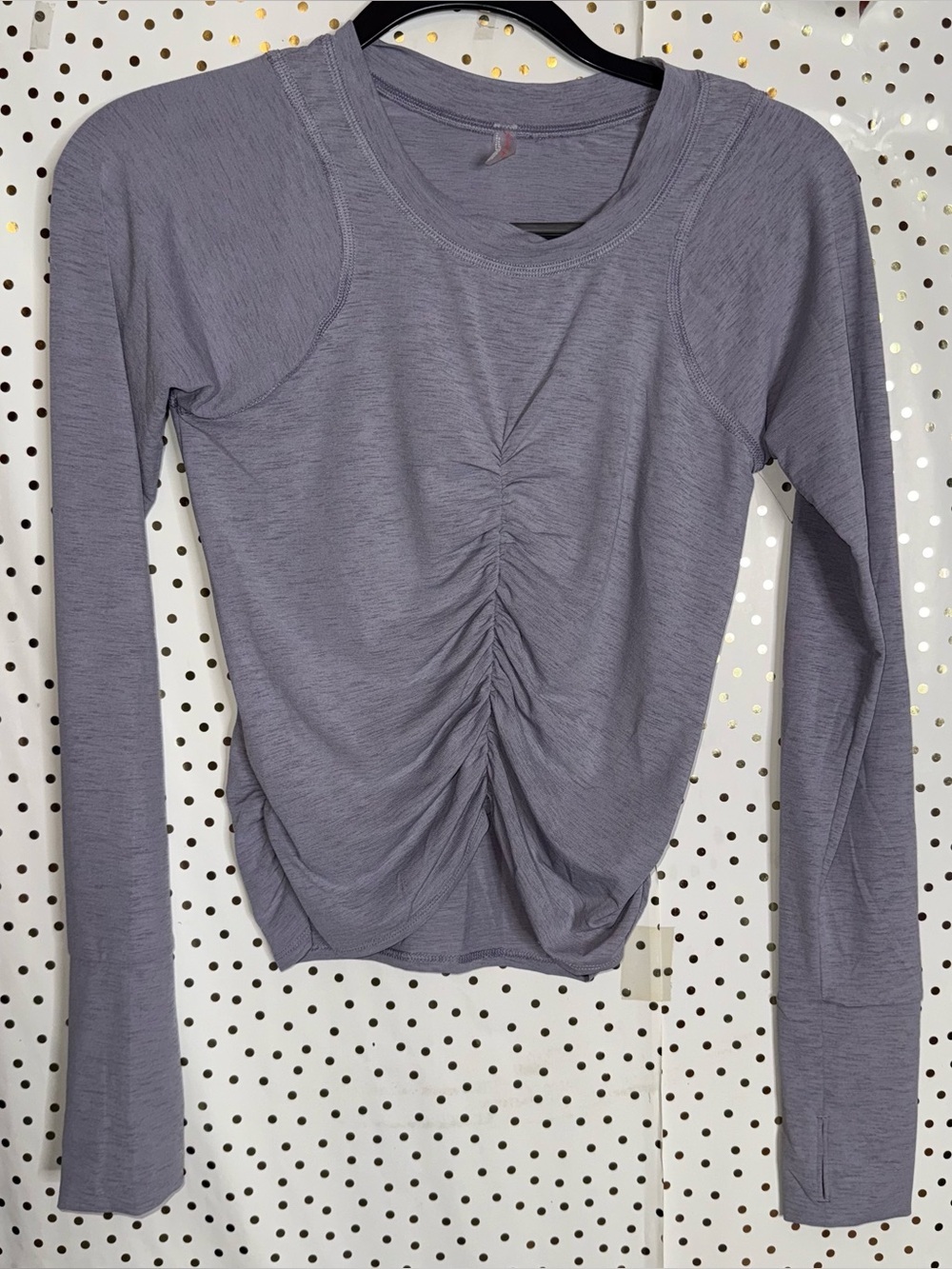 Free People Women’s Ruched Long-Sleeve Top Lavender